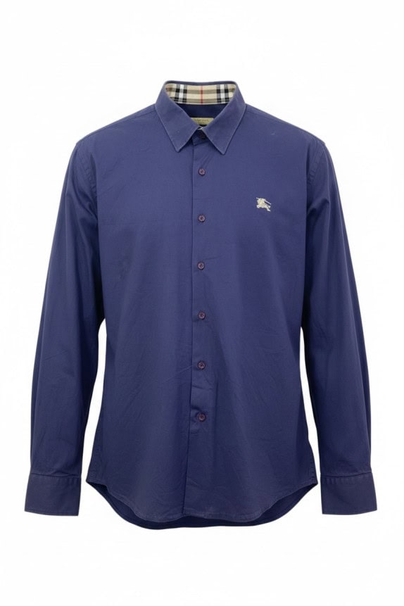 BURBERRY LONDON ΠΟΥΚΑΜΙΣΟ ΚΛΑΣΙΚΟ NAVY ΑΝΤΡΙΚΟ PRE OWNED L
