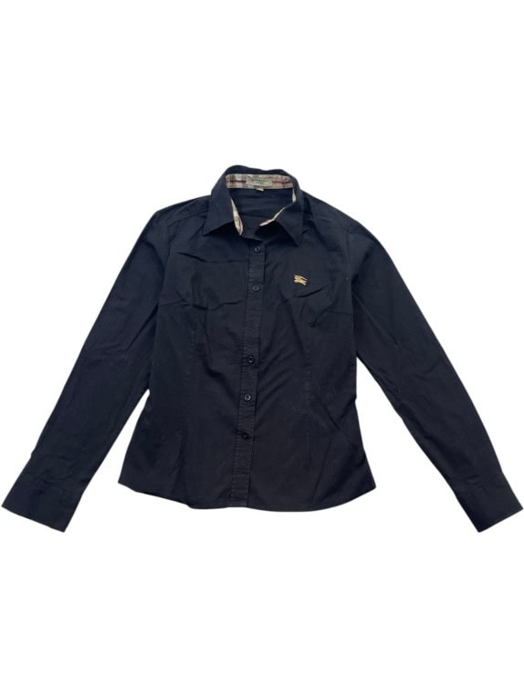 BURBERRY LONDON SHIRT CLASSIC NAVY WOMENS PRE OWNED XS