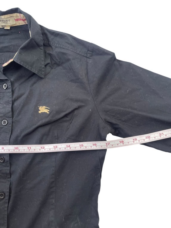 BURBERRY LONDON SHIRT CLASSIC NAVY WOMENS PRE OWNED XS
