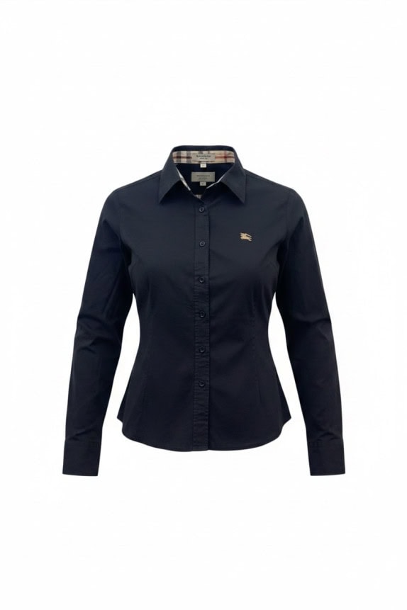 BURBERRY LONDON ΠΟΥΚΑΜΙΣΟ ΚΛΑΣΙΚΟ ΣΚΟΥΡΟ ΜΠΛΕ ΓΥΝΑΙΚΕΙΟ PRE OWNED XS