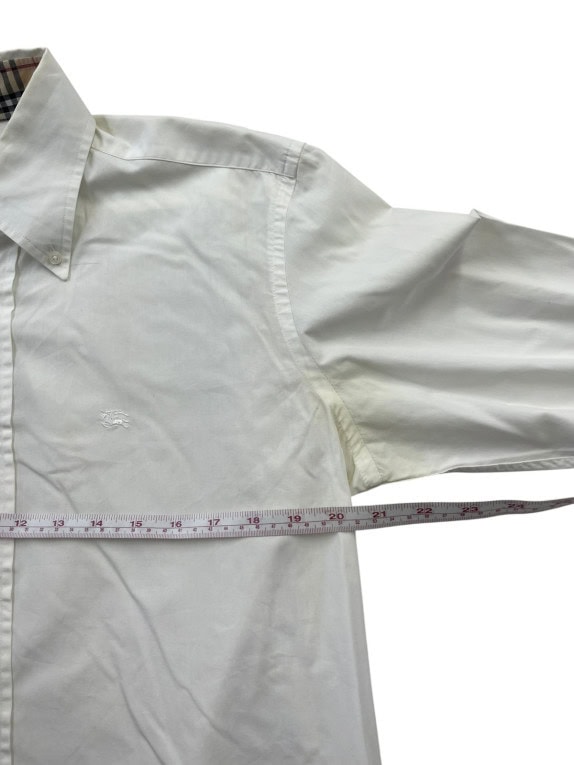 BURBERRY LONDON SHIRT MINIMAL OFF WHITE MENS PRE OWNED M