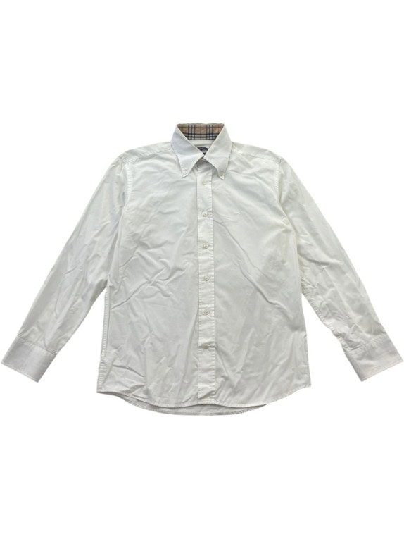 BURBERRY LONDON SHIRT MINIMAL OFF WHITE MENS PRE OWNED M