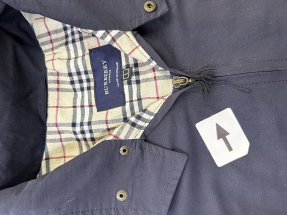 BURBERRY JACKET CLASSIC NAVY MEN PRE OWNED L