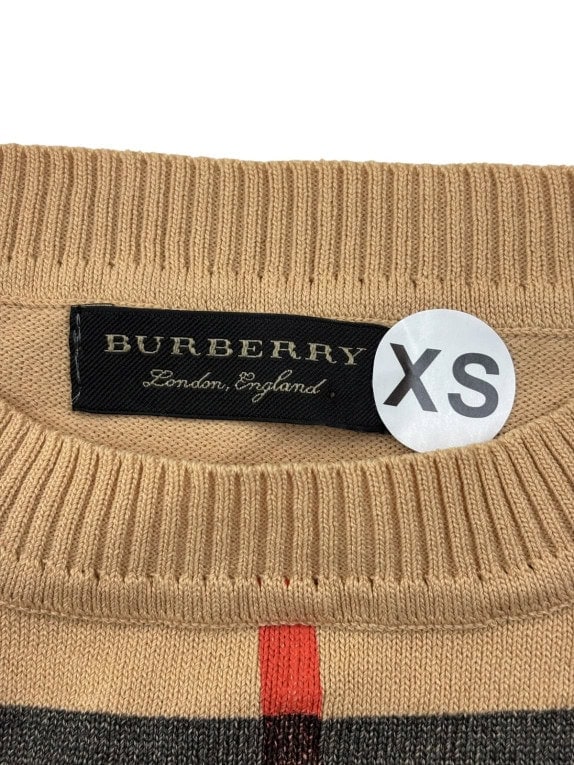 BURBERRY ΠΛΕΚΤΟ ΚΟΝΤΟΜΑΝΙΚΟ CLASSIC ΜΠΕΖ ΓΥΝΑΙΚΕΙΟ PRE OWNED XS