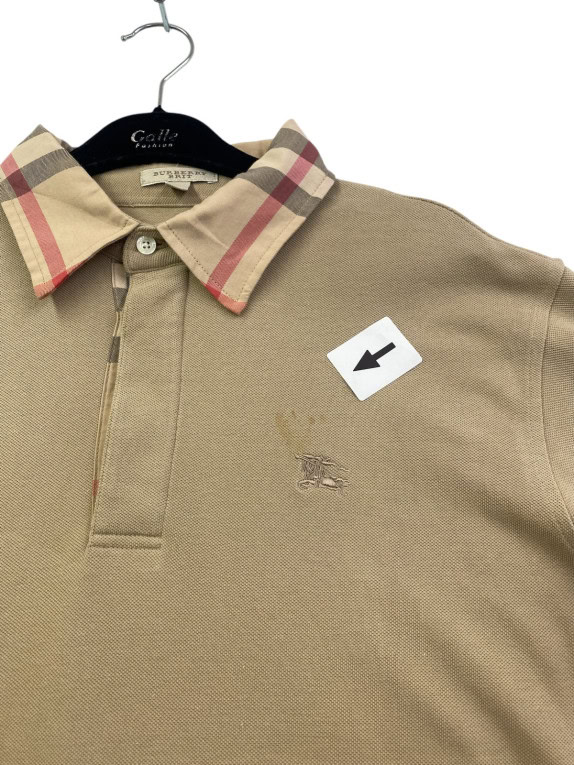 BURBERRY POLO SHIRT CLASSIC BEIGE MEN PRE OWNED L
