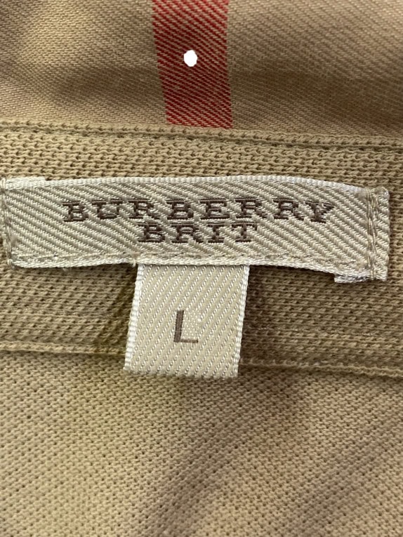 BURBERRY POLO SHIRT CLASSIC BEIGE MEN PRE OWNED L
