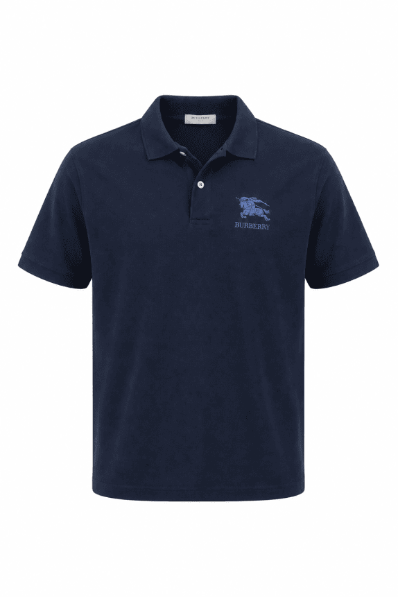 BURBERRY POLO SHIRT MINIMAL NAVY UOMO PRE OWNED L