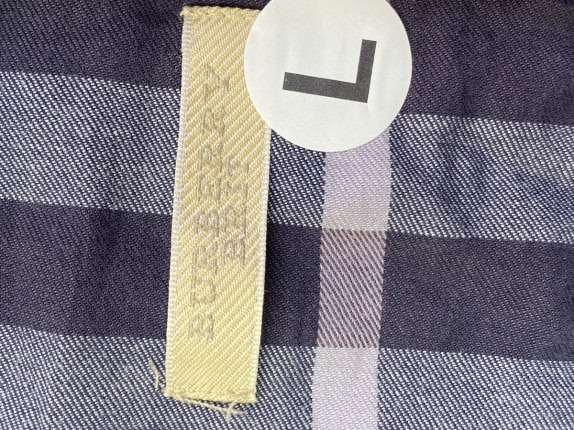 BURBERRY SHIRT CHECKED BLUE MENS PRE OWNED L