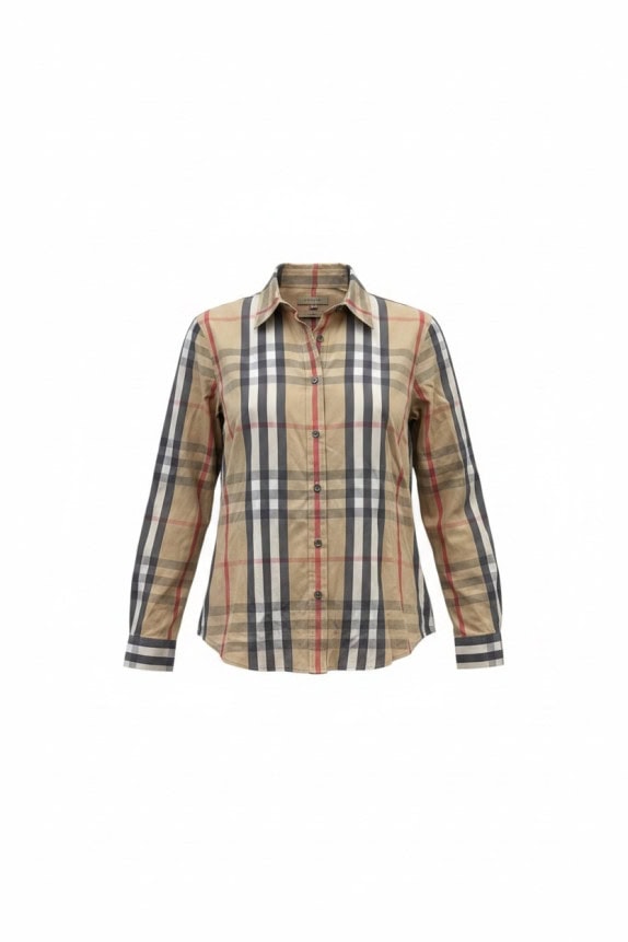 BURBERRY ΠΟΥΚΑΜΙΣΟ ΚΛΑΣΙΚΟ ΚΑΡΟ ΜΠΕΖ ΓΥΝΑΙΚΕΙΟ PRE OWNED L