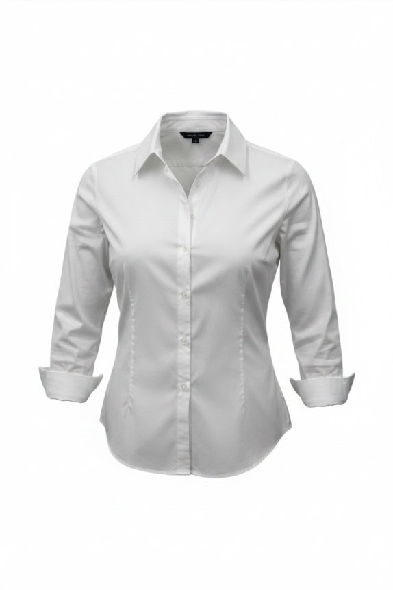 BURBERRY SHIRT MINIMAL OFF WHITE WOMENS PRE OWNED XS