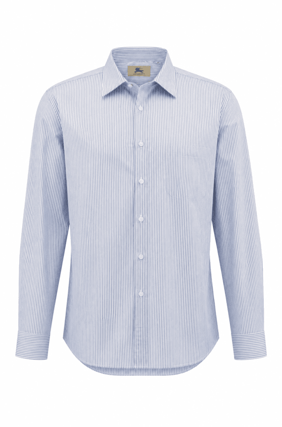 BURBERRY SHIRT STRIPED BLUE MEN PRE OWNED L