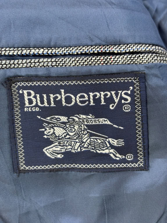 BURBERRY BLAZER VINTAGE GREY MENS PRE OWNED M