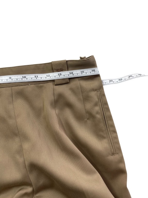 BURBERRYS OF LONDON PLEATED TROUSERS VINTAGE BEIGE MENS PRE OWNED XL