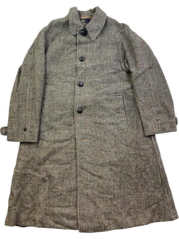 BURBERRYS ΠΑΛΤΟ VINTAGE HOUNDSTOOTH ΓΚΡΙ ΑΝΤΡΙΚΟ PRE OWNED L