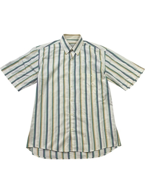 BURBERRYS CAMICIA VINTAGE A RIGHE OFF WHITE UOMO PRE OWNED M