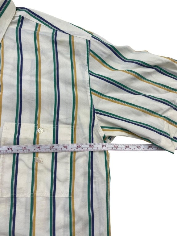 BURBERRYS CAMICIA VINTAGE A RIGHE OFF WHITE UOMO PRE OWNED M