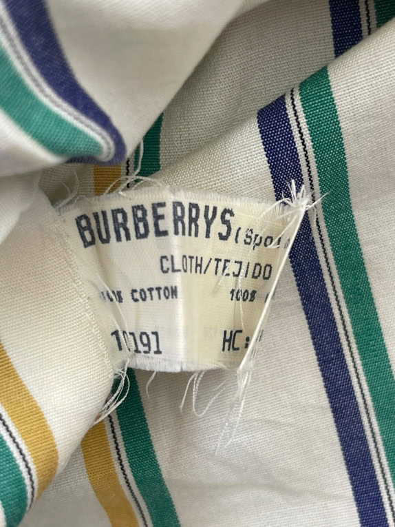 BURBERRYS CAMICIA VINTAGE A RIGHE OFF WHITE UOMO PRE OWNED M