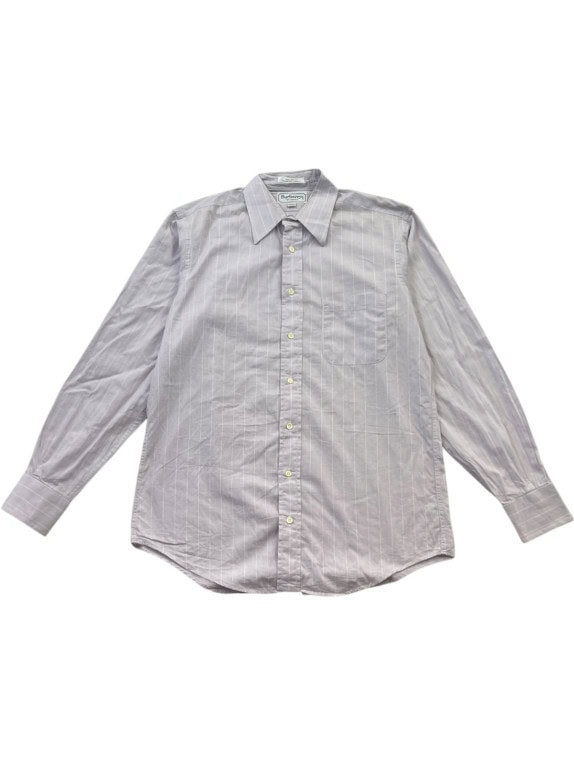 BURBERRYS CAMICIA A RIGHE VINTAGE LILLA UOMO PRE OWNED M
