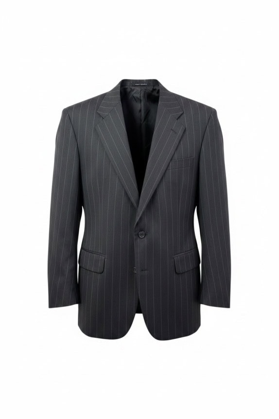 BURBERRYS BLAZER CLASSICO PINSTRIPE CHARCOAL UOMO PRE OWNED L