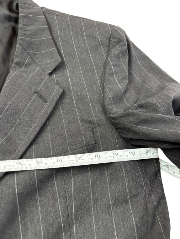 BURBERRYS BLAZER CLASSICO PINSTRIPE CHARCOAL UOMO PRE OWNED L