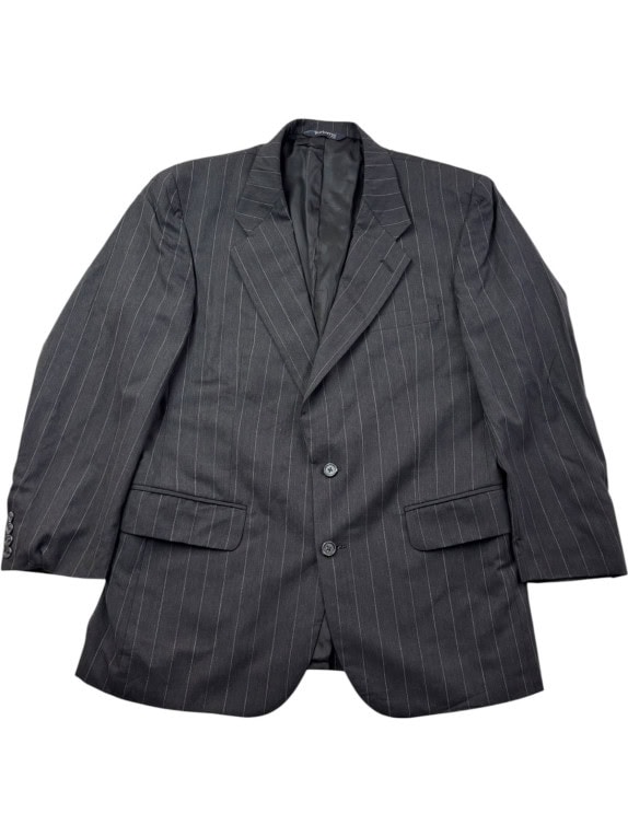 BURBERRYS BLAZER CLASSICO PINSTRIPE CHARCOAL UOMO PRE OWNED L