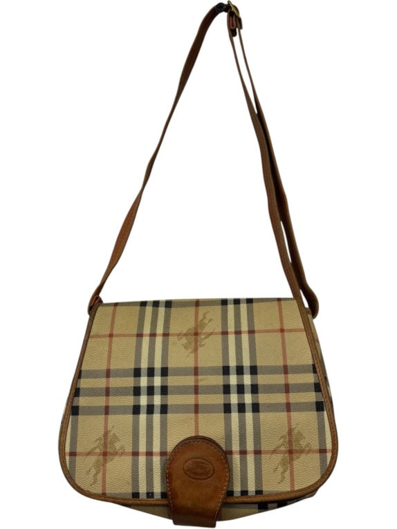 BURBERRYS ΤΣΑΝΤΑ ΩΜΟΥ VINTAGE CHECK ΜΠΕΖ ΚΑΦΕ ΓΥΝΑΙΚΕΙΟ PRE OWNED