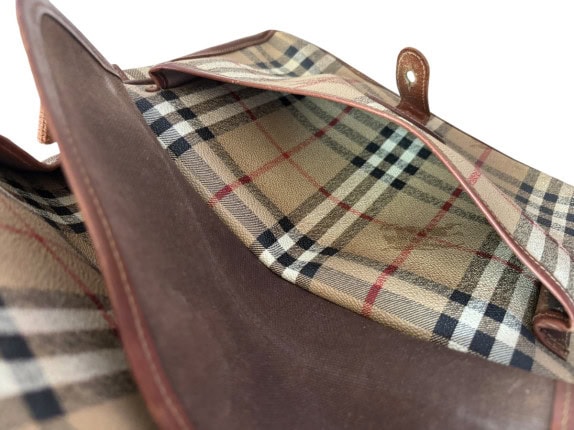 BURBERRYS ΤΣΑΝΤΑ ΧΙΑΣΤΙ VINTAGE CLASSIC ΜΠΕΖ ΚΑΦΕ ΓΥΝΑΙΚΕΙΟ PRE OWNED