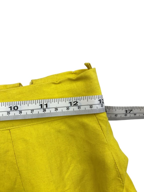 BYBLOS LINEN MINI SKIRT VINTAGE NO LOGO YELLOW WOMEN'S S