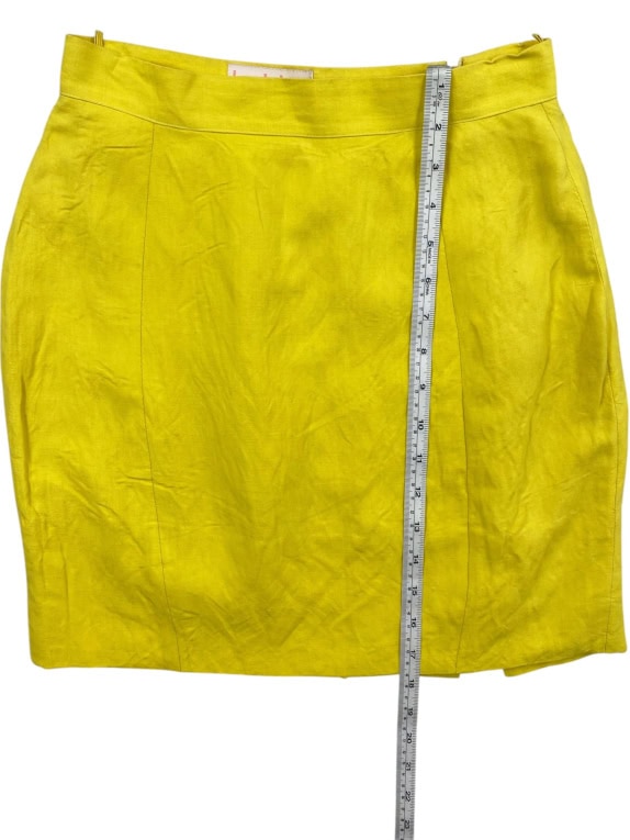 BYBLOS LINEN MINI SKIRT VINTAGE NO LOGO YELLOW WOMEN'S S