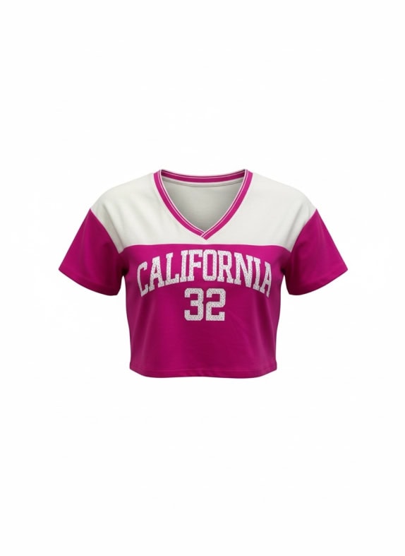 California 32 Pink Crop Top Jersey L