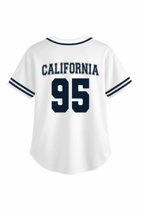 CALIFORNIA GEAR BASEBALL JERSEY COLLEGIATE WHITE ΑΝΤΡΙΚΟ PRE OWNED L