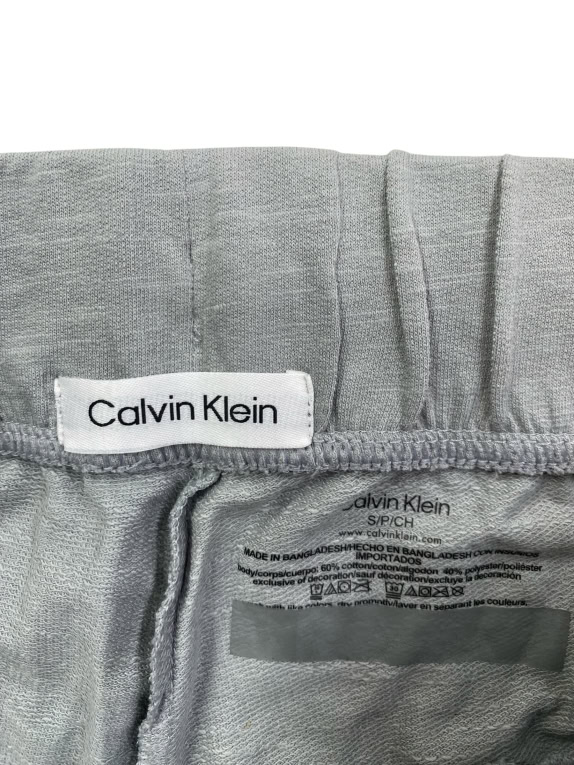 Calvin Klein Pantaloni della tuta casual con nastro logo grigio da uomo S