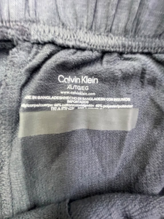 Calvin Klein Pantaloni della tuta casual senza logo grigi da uomo XL