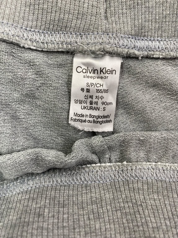 Calvin Klein Pantaloni tuta Sleepwear con stampa logo grigio unisex S