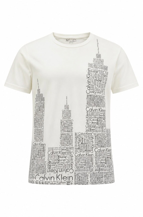 CALVIN KLEIN GRAPHIC TEE WHITE UNISEX PRE OWNED M