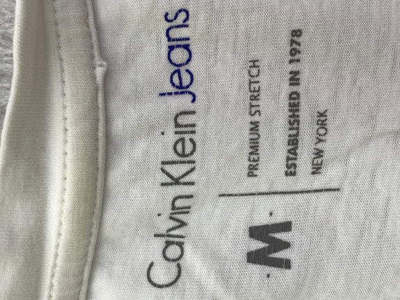 CALVIN KLEIN GRAPHIC TEE WHITE UNISEX PRE OWNED M