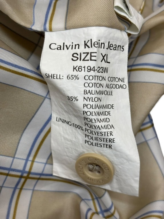 CALVIN KLEIN JEANS HARRINGTON JACKET MINIMAL BEIGE MENS PRE OWNED XL