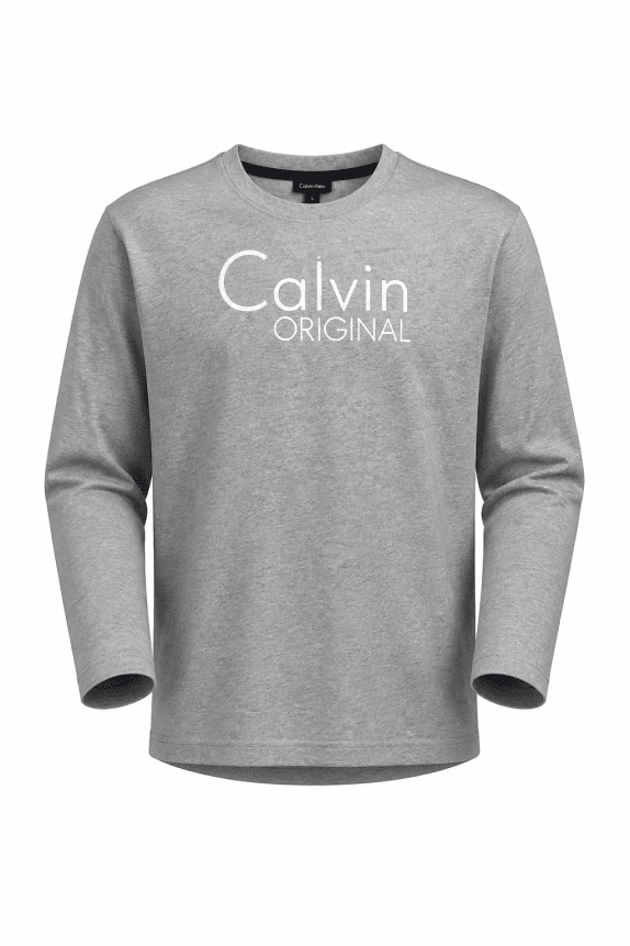 CALVIN KLEIN JEANS LONG SLEEVE SHIRT MINIMAL GREY MEN PRE OWNED XS