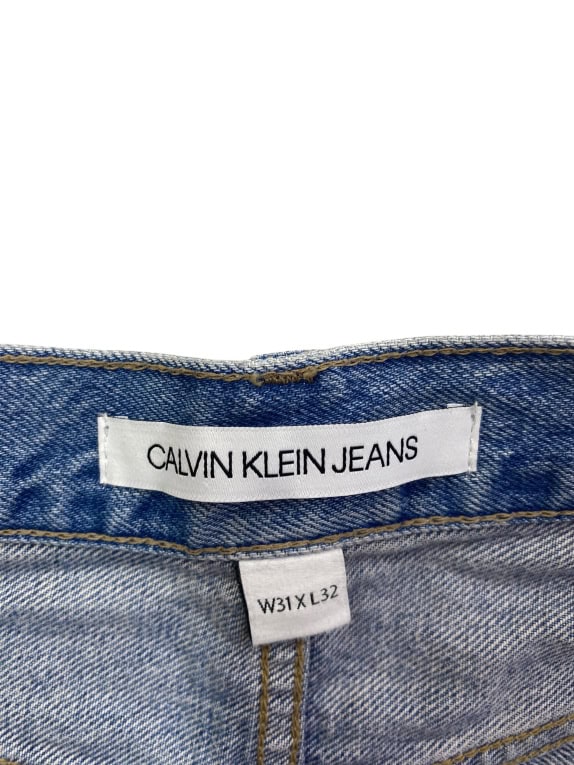 Calvin Klein Jeans Pantaloni Jean Vintage Logo Tape Blu da Donna M