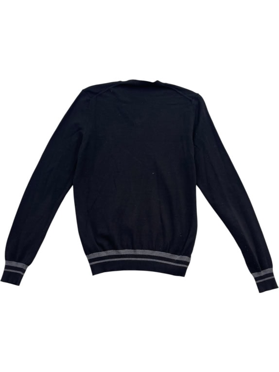 Calvin Klein Jeans Πλεκτή Μπλούζα V-Neck Μαύρη Unisex S