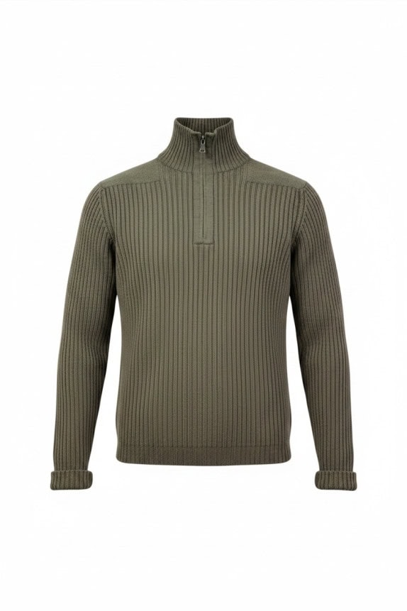 CALVIN KLEIN JEANS ΠΛΕΚΤΟ HALF ZIP MINIMAL OLIVE ΑΝΤΡΙΚΟ PRE OWNED L