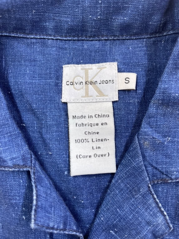 Calvin Klein Jeans Casual Shirt With Pockets Logo Blue Men's S