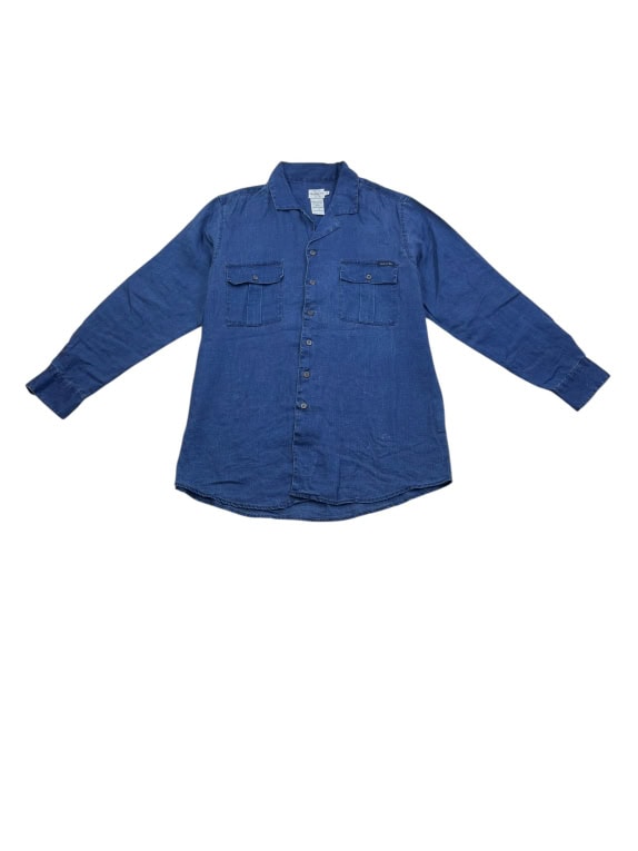 Calvin Klein Jeans Casual Shirt With Pockets Logo Blue Men's S