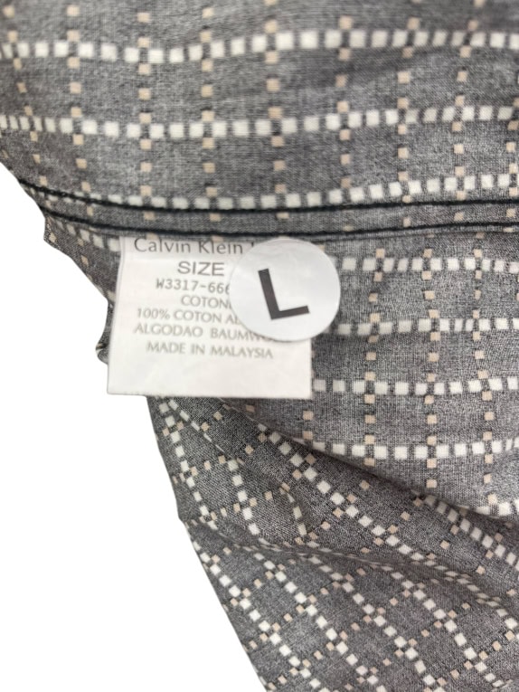 CALVIN KLEIN JEANS ΠΟΥΚΑΜΙΣΟ VINTAGE ΜΕ ΓΕΩΜΕΤΡΙΚΟ ΜΟΤΙΒΟ ΜΑΥΡΟ ΑΝΔΡΙΚΟ L