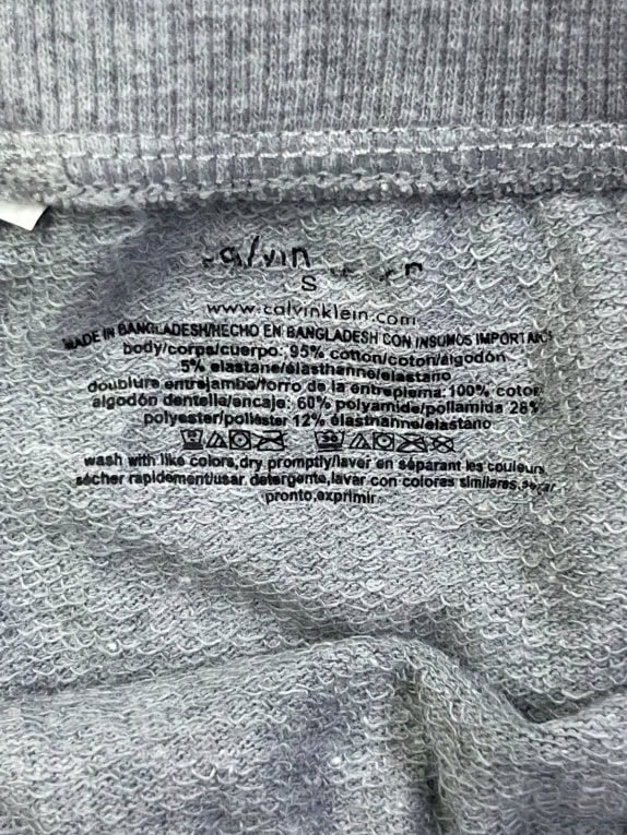 CALVIN KLEIN JOGGER PANTS MINIMAL GRIGIO UNISEX PRE OWNED XS/S