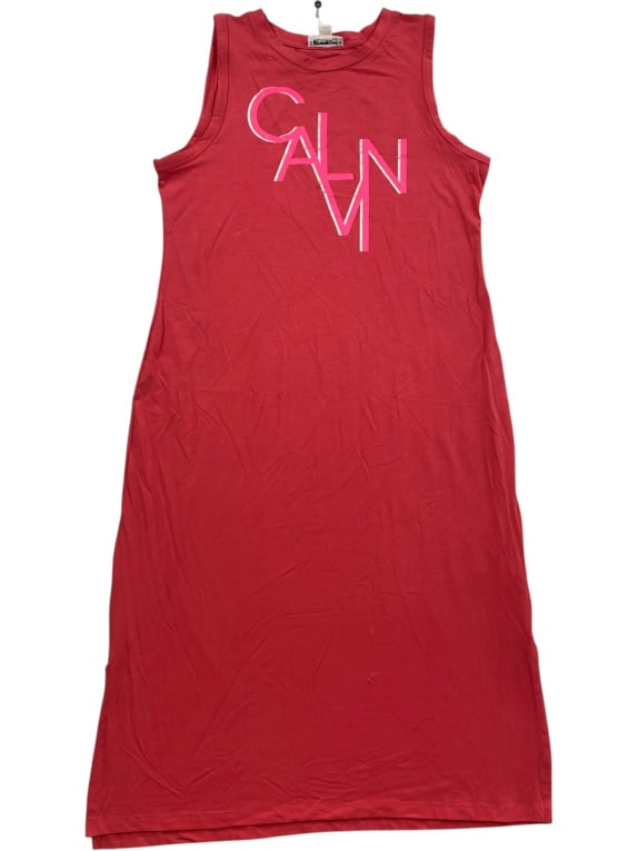 Calvin Klein Κόκκινο Φόρεμα Αμάνικο Γυναικείο M