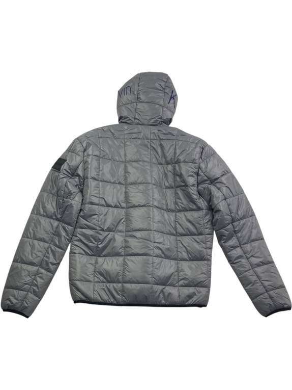 Calvin Klein Μπουφάν Puffer Hooded Logo Γκρι Ανδρικό