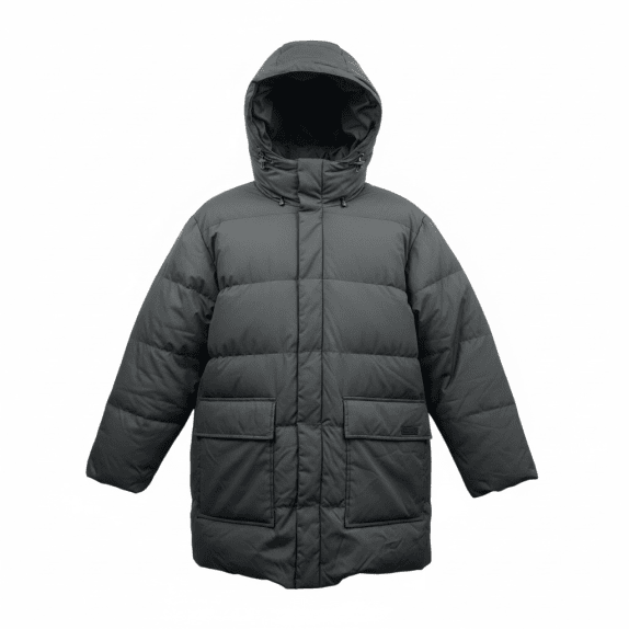 Calvin Klein Giubbotto Puffer Parka Casual con Logo Nero/Grigio Scuro da Uomo XL
