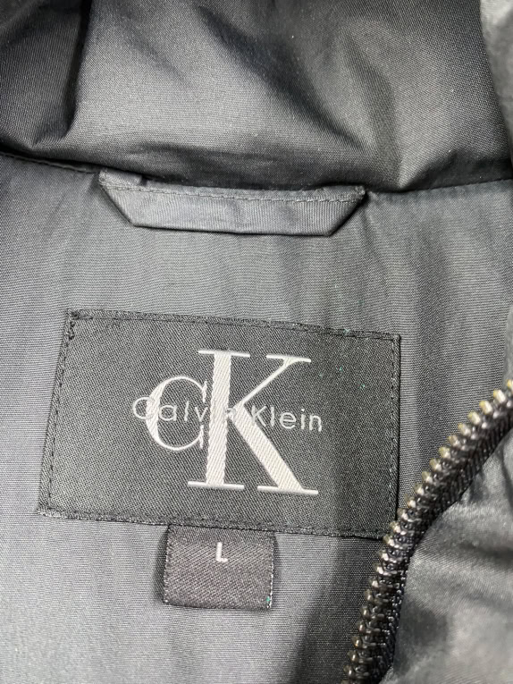 Calvin Klein Μπουφάν Puffer Parka Casual Λογότυπο Μαύρο/Σκούρο Γκρι Ανδρικό XL