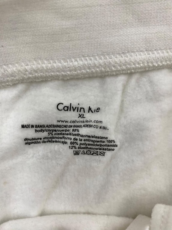 CALVIN KLEIN Pantaloni jogger della tuta con logo ricamato off-white da uomo XL